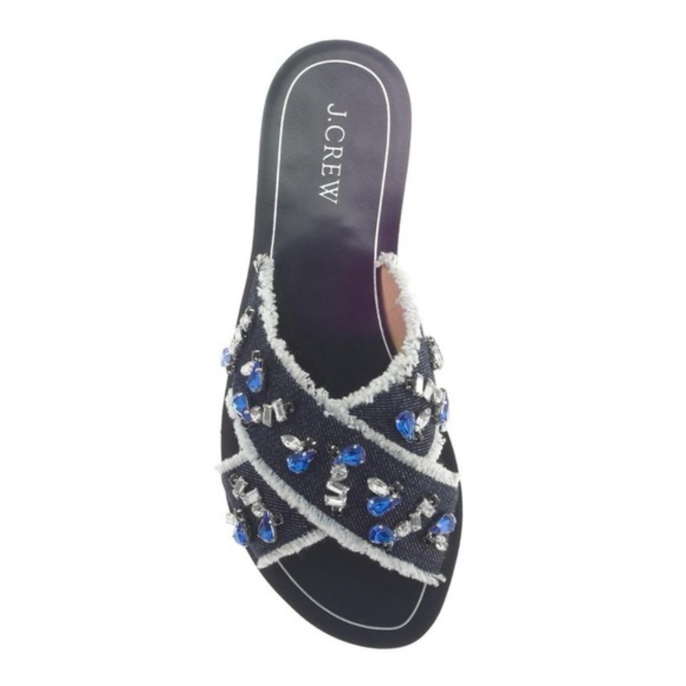 J. Crew Women's Black and Blue Embellished Sandals